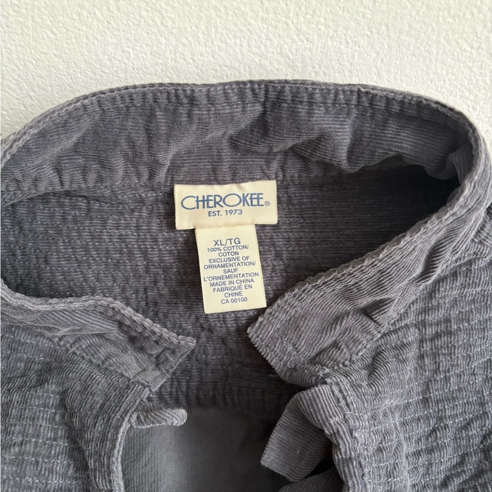 Cherokee Charcoal Corduroy Vest - Picture 2 of 5